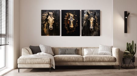 لوحة ثلاثية - ثلاثة خيول