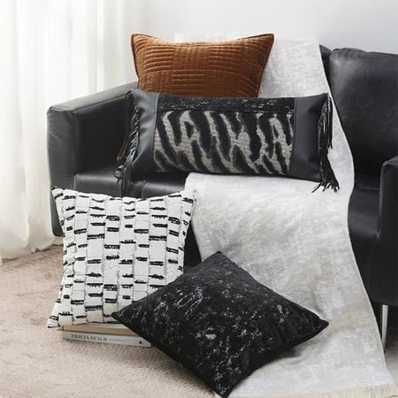 غطاء خدادية مستطيل اسود  بنقشه حمار وحشي