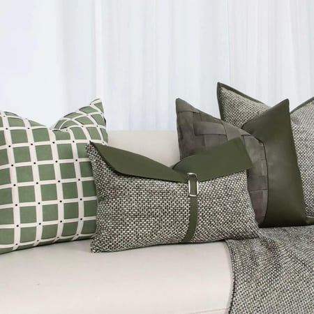 غطاء خدادية أخضر فاتح و أوف وايت