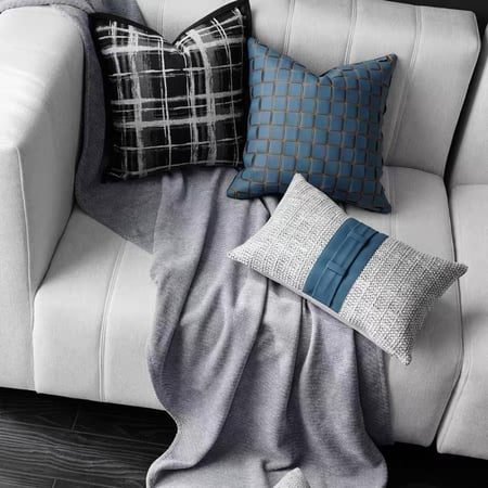 مجموعة أغطية وسائد رمادي وازرق - فانسي هوم