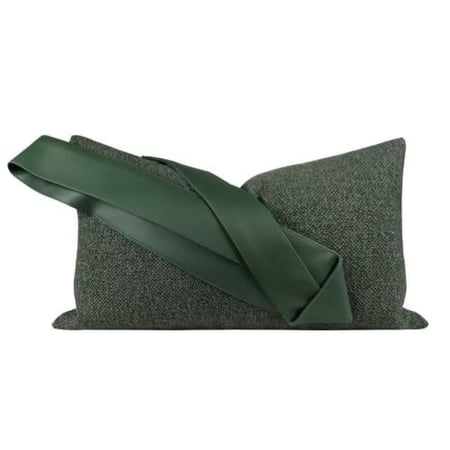 خدادية خضرا مستطيل زيتي جلد