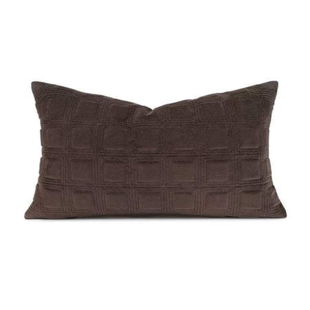 غطاء خدادية مستطيل بني شوكولاتة مخملي بلمسة ناعمة