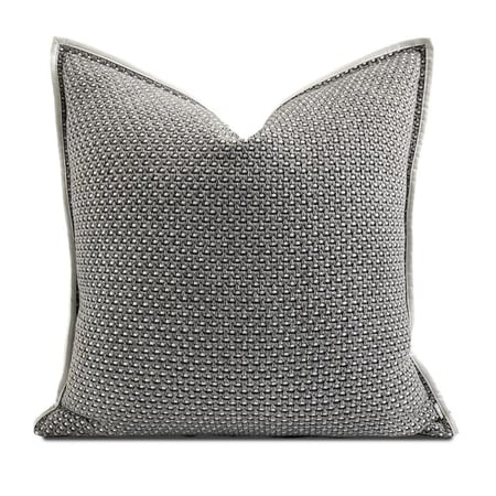 غطاء وساده رمادي و ابيض انيق