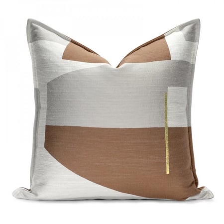 غطاء وسادة أنيق بني ورمادي