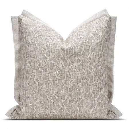 غطاء وسادة رمادي بتطريز متموج مودرن