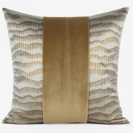 غطاء خدادية بيج وذهبي انيق | خداديات كنب عصرية