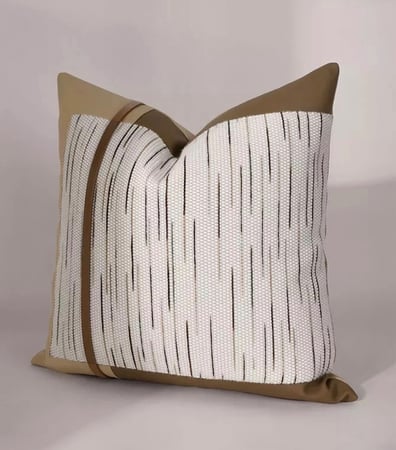 غطاء وسادة مودرن بدرجات البيج والبني