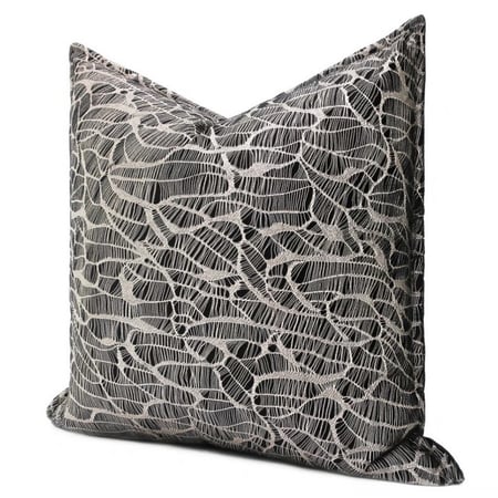 غطاء وسادة رمادي بتطريز انيق