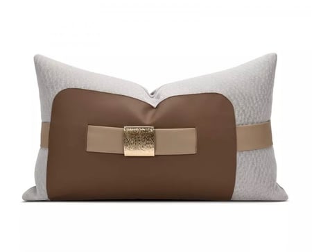 غطاء وسادة رمادي وبني مقاس 30x50cm