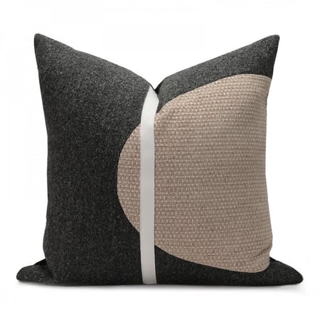 غطاء وسادة بيج ورمادي مودرن
