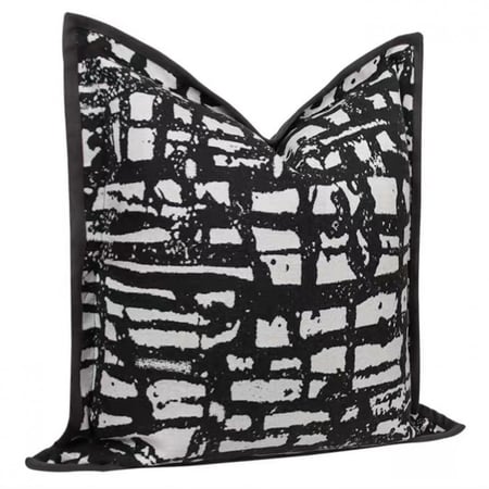 غطاء وسادة اسود وابيض