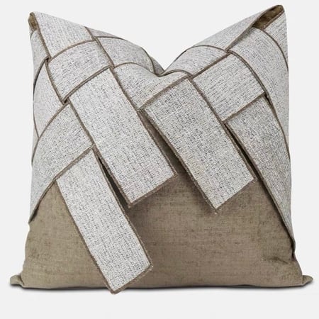 غطاء خدادية ذهبي داكن ورمادي بتصميم متداخل أنيق | Fancy Home