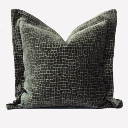 غطاء خدادية مخملي اخضر زيتي