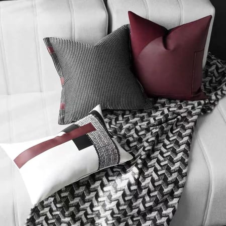 غطاء خدادية مستطيل ابيض واسود وعودي