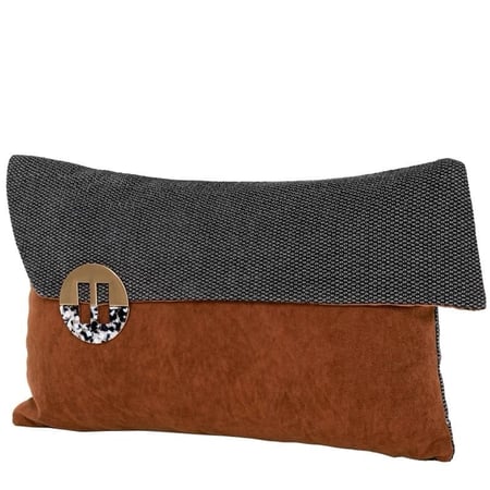 غطاء وسادة اورنج ورمادي