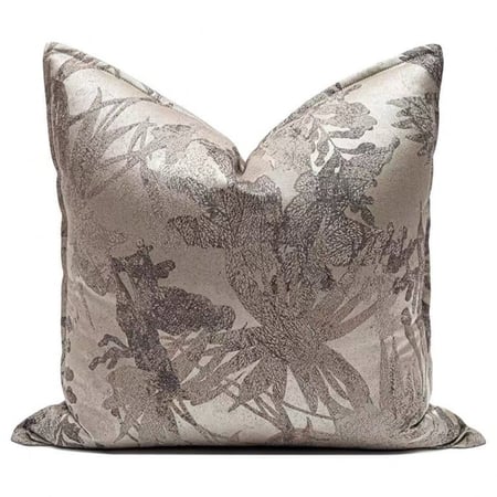 غطاء وسادة ذهبي برسمة اوراق شجر