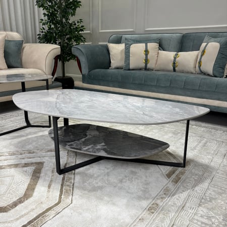 طاولة قهوة بيضاوية طقم الراهيه