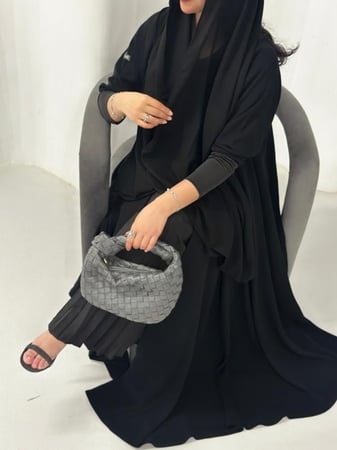 N45 عباية دبل كلوش - مقفله بازرار