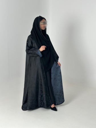 N48 - كلوش - قماش التفته - اسود / أزرق بحري