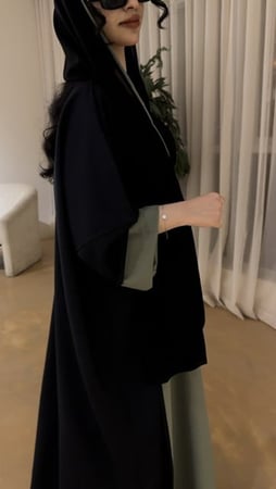 N28 - نص بشت - دبل فيس (أسود - اخضر ماتشا )