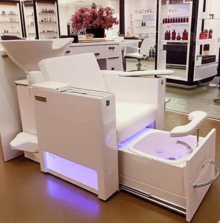 كرسي بدكير ومغسلة شعر ومنكير اقدام