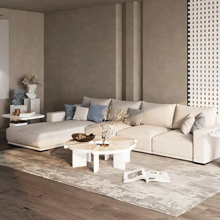 كنبة 300×180×88×90 سم - بيج