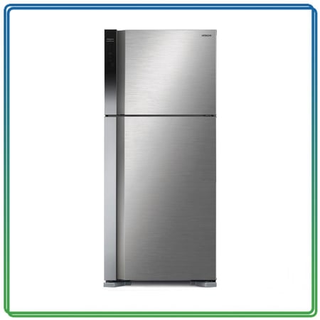 ثلاجة,ماركة هيتاشي,19.4 قدم,بابين,اللون سلفر,الموديل R-V725PS7K-1