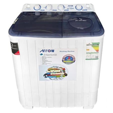 أرو غسالة حوضين 7 كغ - تحميل علوي - أبيض - RO-08TTB