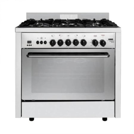 هام فرن غاز 5 شعلات مع مروحة بروفيشنال - 60x90 سم - فضي - موديل HM90GFPRCIF