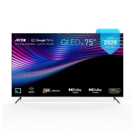 أرو شاشة ذكية 75 بوصة - 4K UHD أندرويد QLED 120 هرتز - أسود - RO-75LCQ120