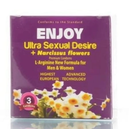 إنجوي واقي ذكري بزهرة النرجس 3 قطع - لزيادة المتعة
