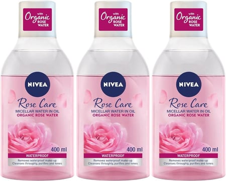 نيفيا مزيل مكياج ميسيلار بماء الورد لجميع أنواع البشرة 400 مل