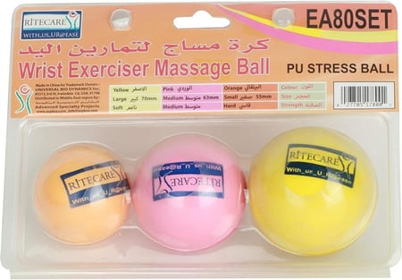 ريتيكير كرات اسفنجية لتخفيف التوتر 3 كرات متعددة الالوان