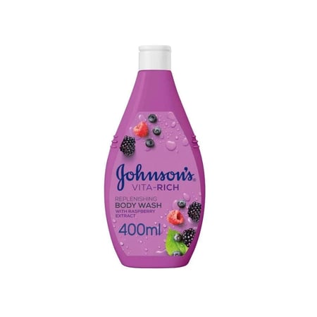 غسول جسم جونسون فيتا ريتش بتوت العليق المرطب 400 مل