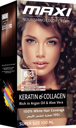 بوكس صبغة شعر ماكسي (رقم اللون 6.3 - أشقر ذهبي غامق) 100 مل