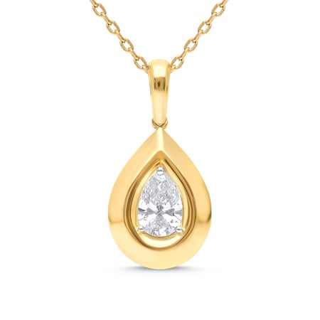 قلادة Dewdrop Elegance – فضة عيار 925 مطلية بالذهب الأصفر | مجوهرات لفوري