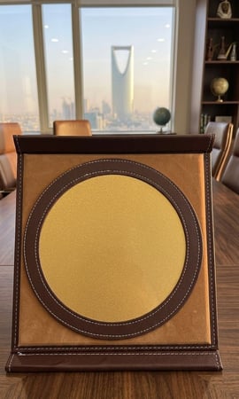 مجلد كوفي لون بني دائري وسط