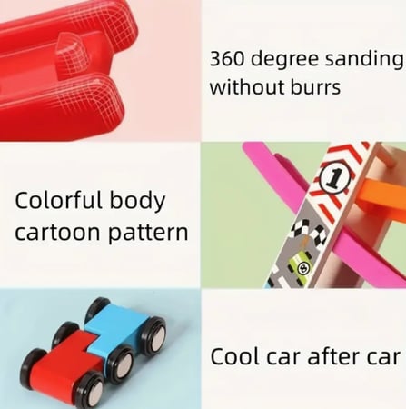 مسار السيارات الخشبي (7 مسارات)