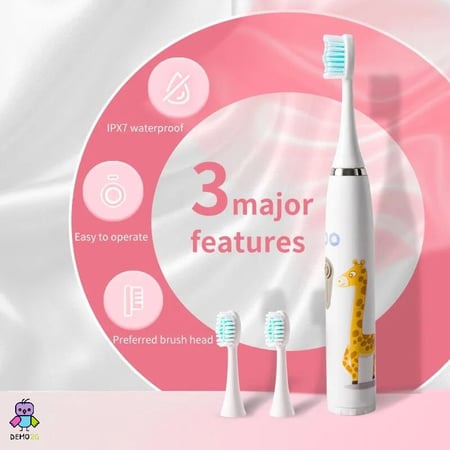 فرشاة أسنان كهربائية للاطفال (وردي) USB