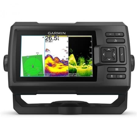 Garmin STRIKER Vivid 5cv 5" GPS Fishfinder with GT20-TM Transducer and Quickdraw Contours Mapping Software