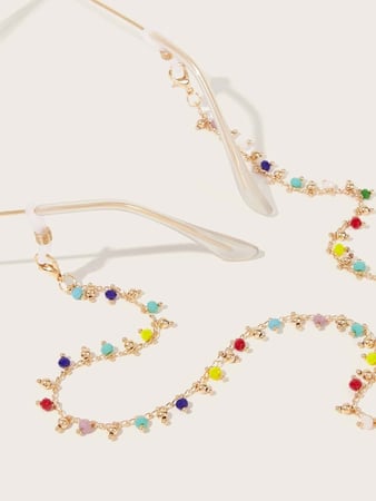 سلسال نظارات شمسية مزين بحبات اللؤلؤ الملونة 2021 حزام نظارات صيفي