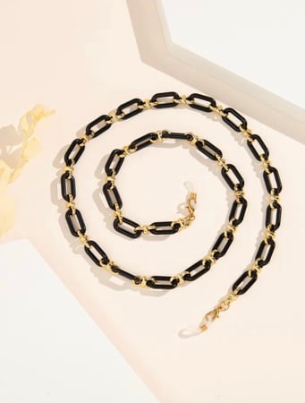 سلسلة نظارات جنزير ذهبي وأسود 11831
