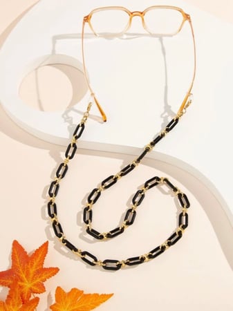 سلسلة نظارات جنزير ذهبي وأسود 11831