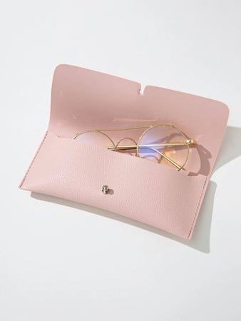 حافظة نظارات جلد بلون وردي 11819