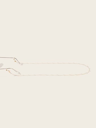 سلسال نظارات شمسية ذهبي مزين بحبات اللولؤ انيق احدث الصيحات اكسسوارات