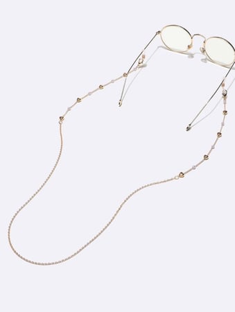 سلسلة نظارات ذهبية مزخرفة على شكل قلب 11821