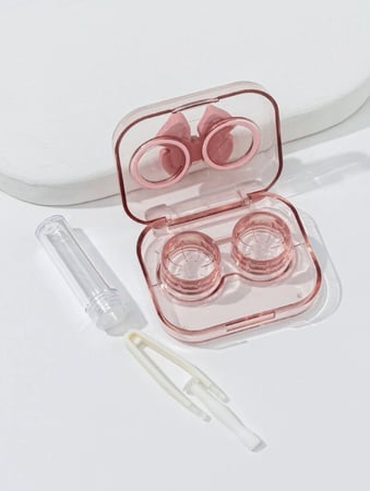 حافظة عدسات لاصقة شفاف وردي 11855