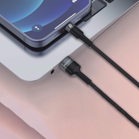 كيبل شحن - قماش - USB ايفون متر واحد من ماركة PROMASS