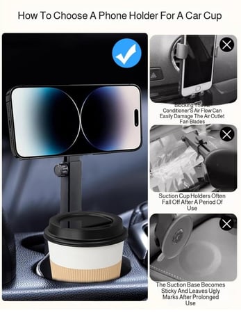 حامل جوال مغناطيسي يركب محل الأكواب ويتحرك جميع الإتجاهات