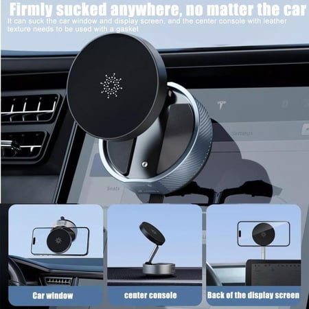 الإصدار الجديد 2 - حامل جوال مغناطيسي 360 درجة بسحب الهواء ستاند ماج سيف شفط يدوي